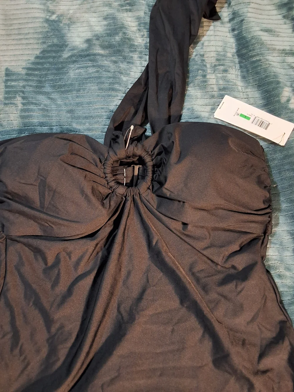 DKNY O-Ring One Piece Swimsuit Black Large - Picture 5 of 7
